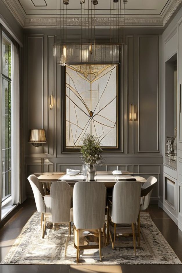 Art Deco Dining Room Geometric Wall Art Ideas
