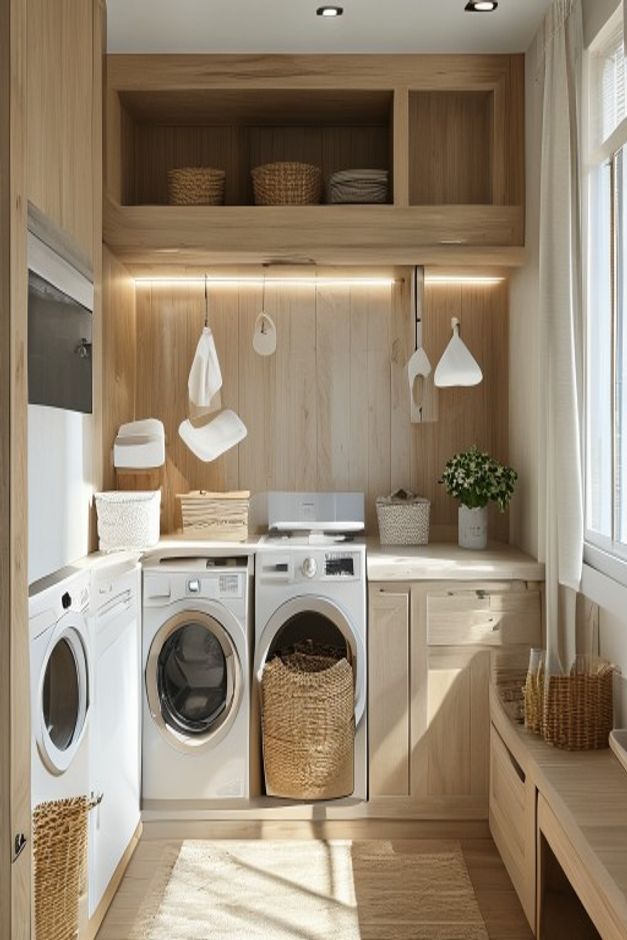 Compact Laundry Room with a Folding Counter