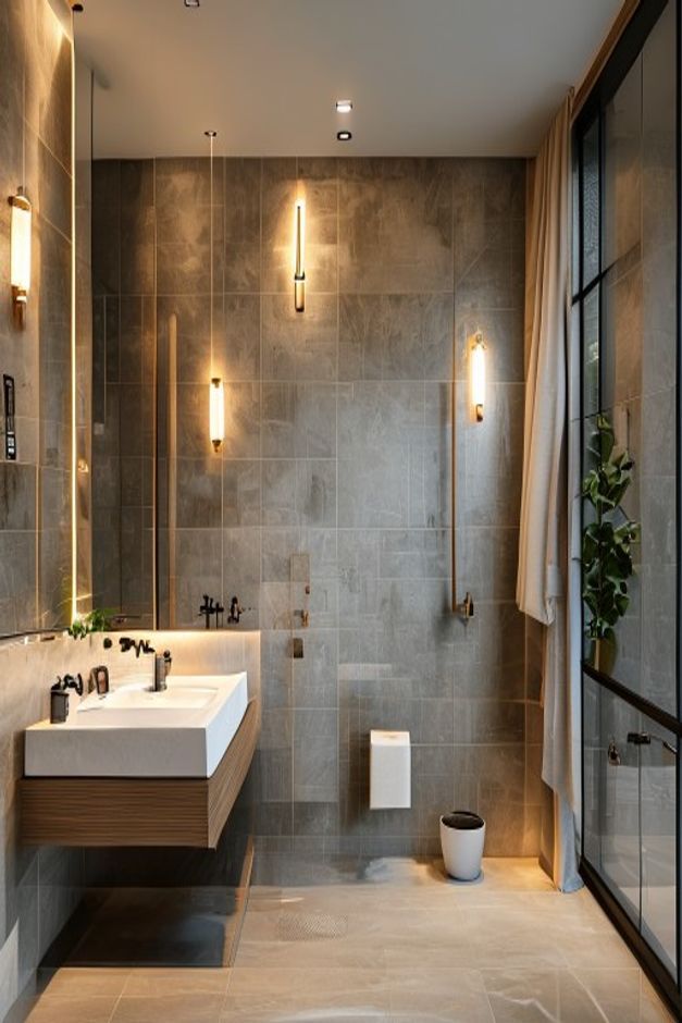 Contemporary Bathroom Large Tile Shower Ideas