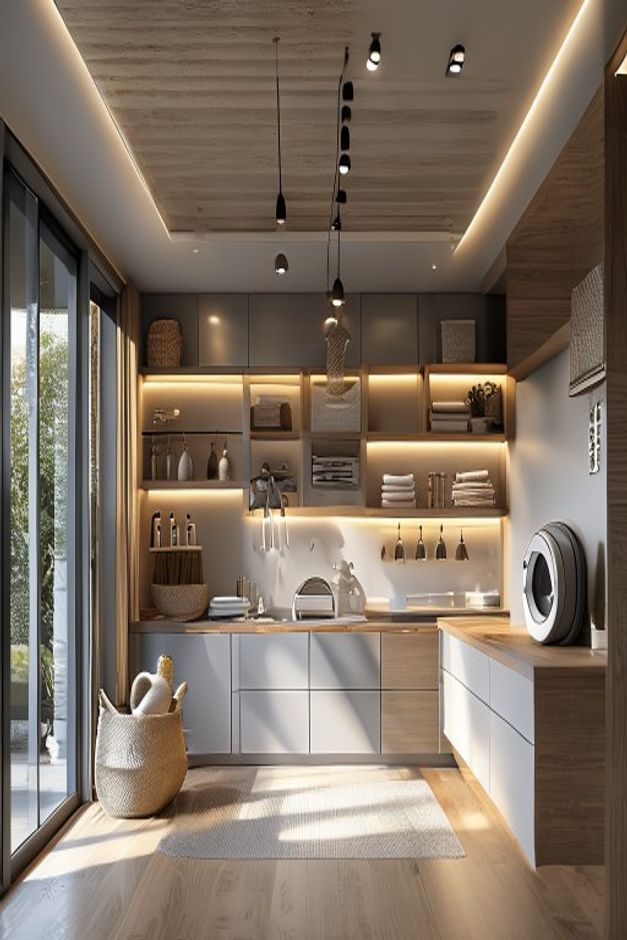 Contemporary Laundry Room Ceiling Lighting Ideas