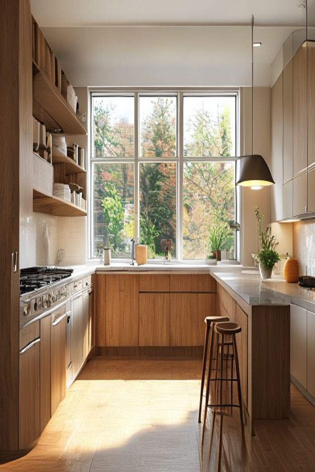 Mid-Century Modern Kitchen Window Wall Ideas