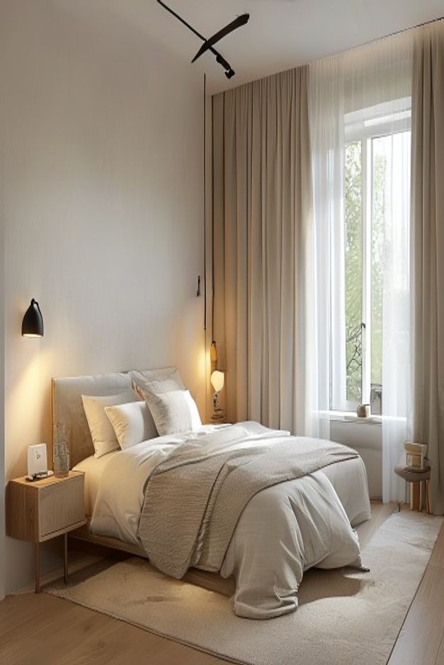 Minimalist Bedroom Window Radiator Layout Ideas - AI-generated interior design reference