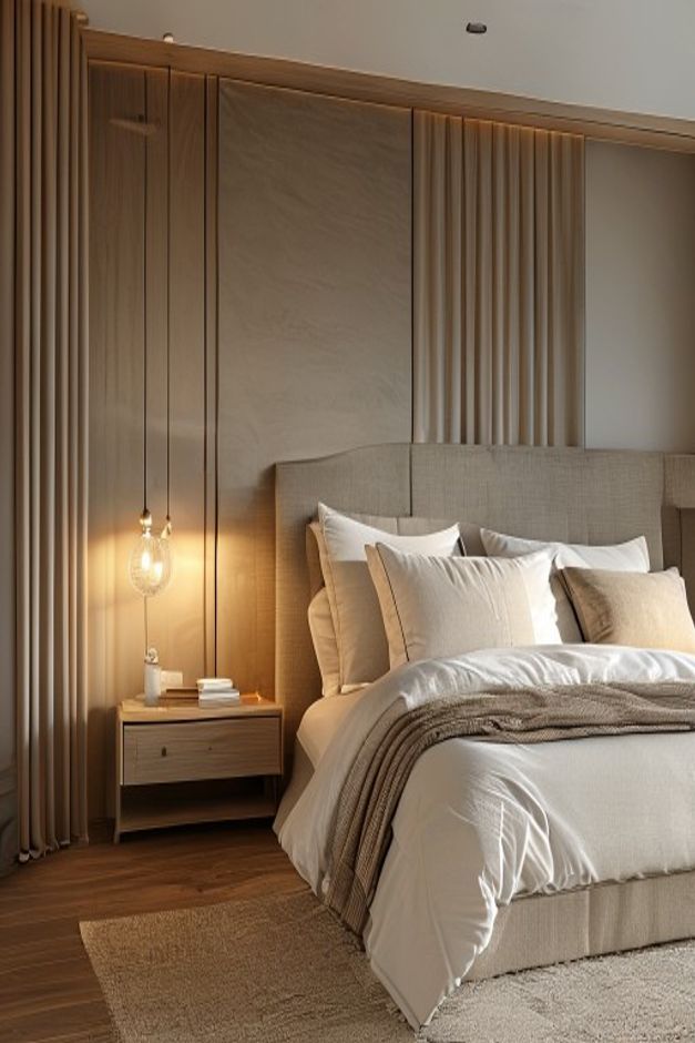 Modern Minimalist Bedroom with Floating Nightstands