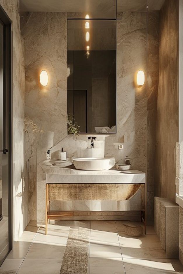 Modern Organic Bathroom Vessel Sink Vanity Ideas