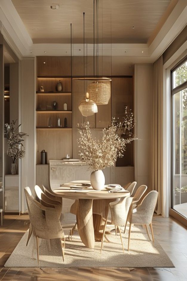 Warm Neutral Dining Room Table Styling Ideas